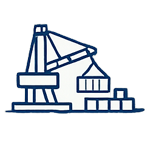 Ícono de cálculos y diseños marítimos y portuarios