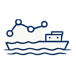 Ícono de datos oceanográficos y proyecciones